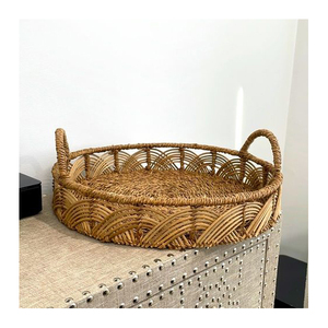 2025Artisan Handmade <b>Rattan</b> & Rope Storage Tray Eco-Conscious Decorative Accent for Coffee <b>Tables</b> <b>Dining</b> Spaces and Sea Grass - Product Image 3