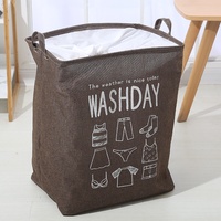 Grand panier à linge pliable avec couvercle anti-poussière à cordon et poignées pour l'organisation de la maison