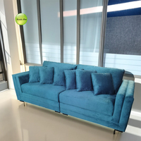Reddeboo Vente en gros pas cher Canapé de salon 2 places en velours avec pouf de rangement Canapé modulaire sectionnel simple Match 6 oreiller 6260