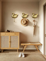 Crochet mural créatif en résine 3D en forme de cygne, sans perçage, haut de gamme ; Décoration murale et support de rangement pour la maison