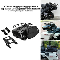 Kit de sacoches de moto Razor Tour Pack 7,5 pouces avec dossier et supports de bagages pour Harley Touring Road King Electra Glide 2014-2025