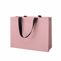 Sacs de courses en carton rose solide personnalisables, écologiques, biodégradables, recyclables, avec impression offset quadricolore personnalisée