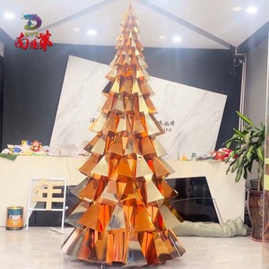 <span class=keywords><strong>Sapin</strong></span> <span class=keywords><strong>de</strong></span> Noël géant en métal doré personnalisé - <span class=keywords><strong>D</strong></span>écoration <span class=keywords><strong>de</strong></span> centre commercial pour événements intérieurs et affichage dans les halls <span class=keywords><strong>d</strong></span>'hôtels - Product Image 2