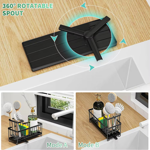 고품질 스펀지 홀더 싱크대 캐디, 브러쉬 홀더 포함 주방 싱크대 정리함 - Product Image 3