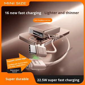 พาวเวอร์แบงค์ขนาดเล็กใหม่ปี 2025 ความจุขนาดใหญ่ 20000mAh ชาร์จเร็ว Pd 22.5W พร้อมสายในตัว ใช้แบตเตอรี่ลิเธียมโพลิเมอร์ - Product Image 2