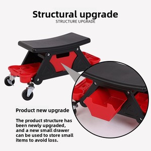 Siège roulant utilitaire pour mécaniciens et detailleurs - Avec plateaux de rangement pour outils OEM/ODM QXOXQ - Product Image 5
