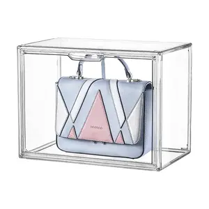 透明ハンドバッグ収納ボックス靴プラスチックボックスクリアオーガナイザーアクリル収納容器