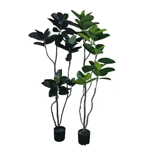 OH ARTS Lujosa Planta Artificial de Ficus y Caucho, Bonsái Moderno con Material de Tela de Seda Metálica para Decoración Navideña - Product Image 6