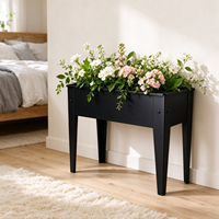 Bac à légumes surélevé en métal moderne, revêtement poudré, anti-rouille, résistant aux intempéries, 60/80 cm, pieds coniques surélevés, balcon, patio, jardin