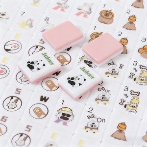 Mahjong de Melamina Acrílica Tallada a Mano, Personalizable, para Entretenimiento con Cartas de Ajedrez y Noches de Juego en Familia - Product Image 1