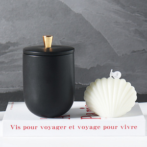 Tùy chỉnh nhà quán cà phê trang trí nội thất nến thơm container rỗng tàu Morden gốm nến Jar với nắp - Product Image 6