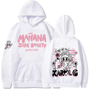 Felpa con Cappuccio <span class=keywords><strong>Karol</strong></span> G all'Ingrosso, Stampa Personalizzata Msb Forever Bichota Season, Pullover Unisex in Cotone, Sudadera <span class=keywords><strong>Karol</strong></span> G - Product Image 2