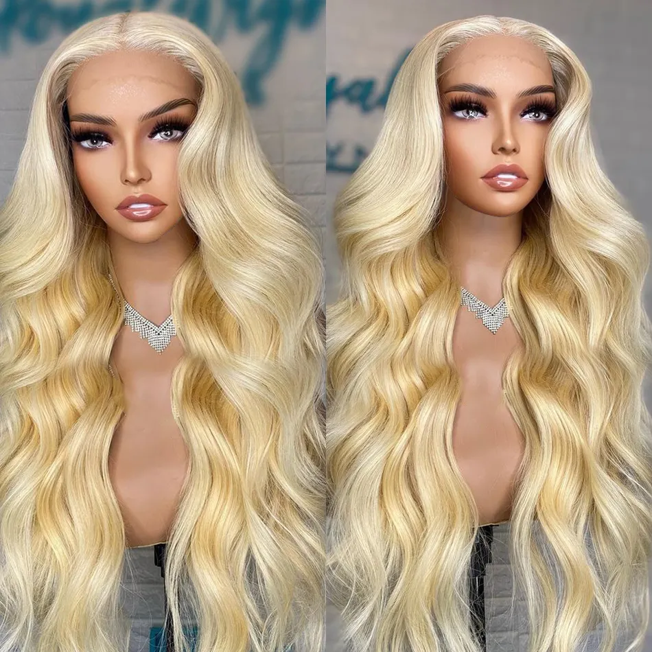 30 Inch Raw Virgin Body Wave 613 Blonde Glueless Full Hd Lace Front Straight Human Hair Wigs with Baby Hair