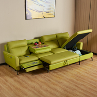 Canapé-lit électrique modulaire en L moderne avec rangement, port USB, pliable, en bois, multifonctionnel, de qualité supérieure, pour salle d'exposition