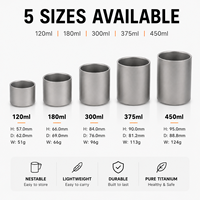 Mug en titane à double paroi, mug à café en titane, mug isotherme en titane pur pour le camping, les voyages, le café et le thé en plein air, avec poignée