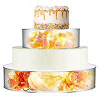 2 pièces Supports à gâteaux modernes en acrylique transparent écologiques, rehausseurs de gâteaux remplissables pour table de desserts avec lumières LED, fournitures de décoration de gâteaux