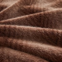 Plaid en fausse fourrure de lapin imprimé motif dessin animé marron chocolat, motif chevrons, doux et moelleux, pour l'hiver et toutes les saisons, personnalisable