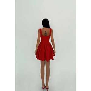 Robe de cocktail mini rouge Yolian - Product Image 3