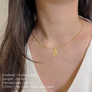 MECYLIFE Joyería Simple <span class=keywords><strong>Aries</strong></span> Horóscopo Símbolo Colgante Collar Bijoux Acier Inoxydable Encanto Collar del zodiaco de acero inoxidable - Product Image 3