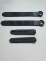 1 paire de sangles d'attache de cheville pour snowboard, de remplacement, noires, longueur 8,9 pouces, avec système à cliquet