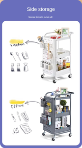 Carrito Organizador Multiusos de Acero con Ruedas y Estantes de Almacenamiento para Cocina y Baño - Product Image 5