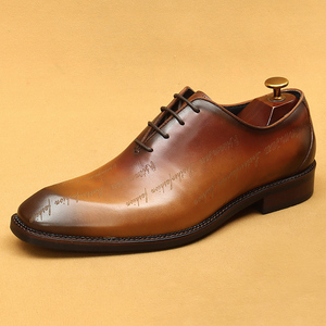Zapatos de Vestir de Cuero para Hombre, Oxfords de Cuero de Grano Completo, Zapatos de Boda de Estilo Británico de Alta Gama - Product Image 1