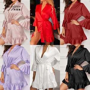 SFY2135 - Batas de Satén de Alta Calidad para Mujer, Vestido de Novia de Lujo, Lencería Sexy, Ropa de Dormir, Pijamas de Seda para Mujer, Batas de Novia Sexys - Product Image 1
