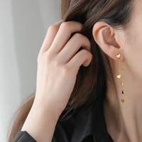 316L roestvrij staal 18K gouden multi-hart kwast oorhangers lange ketting delicate hangende oorhangers voor vrouwen Valentijnsdag sieraden