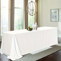 Nappe rectangulaire blanche 100 % polyester lavable en machine pour salle à manger, mariage, banquet, décoration intérieure – Vente en gros