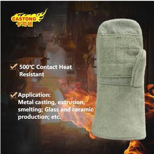 <span class=keywords><strong>Feutre</strong></span> renforcé de Para-aramide et fibre de carbone vert 500 degrés Celsius mitaines résistantes à la chaleur pour l'atelier de tirage de cristal - Product Image 5