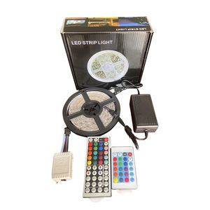 Juego de tiras de luces <span class=keywords><strong>LED</strong></span> inteligentes RGB 5050, tira de luz regulable con Control remoto de siete colores para decoración de festivales - Product Image 1