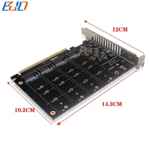 <span class=keywords><strong>PCI</strong></span> Express 4,0 X16 PCl-E 3,0 16X a 4 * M.2 NGFF Key-M 2230 2242 2260 2280 M2 NVMe SSD Tarjeta adaptadora convertidora En stock - Product Image 3