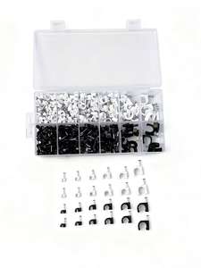 Kit d'outils <span class=keywords><strong>de</strong></span> fixation <span class=keywords><strong>de</strong></span> câbles en plastique noir et blanc, clips <span class=keywords><strong>de</strong></span> câbles circulaires manuels en nylon et fer avec support <span class=keywords><strong>de</strong></span> clou en acier, clips <span class=keywords><strong>de</strong></span> fixation <span class=keywords><strong>de</strong></span> fils - Product Image 3