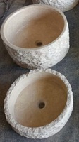 Bassin de pédicure moderne en marbre beige, lavabo pour spa des pieds, finition surface polie pour salle de bain, idéal pour le lavage des pieds