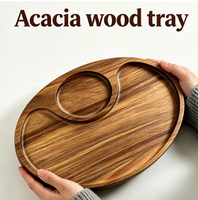 Planche à découper ronde en bois, plateau à collation, plateau à pizza, emballage combiné en stock pour bar à petit-déjeuner, décoration de cuisine à domicile