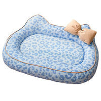 Nid d'œuf imperméable pour animaux de compagnie, lit pour chat et chien, motif léopard, coussin en peluche respirant, résistant aux éclaboussures, pour chiot et chaton, antidérapant, maison mignonne