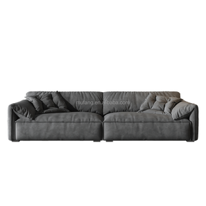 Ensemble de canapés modulaires nordiques modernes Mufang en <span class=keywords><strong>cuir</strong></span> véritable, meubles de salon, <span class=keywords><strong>canapé</strong></span> combiné rembourré en flanelle - Product Image 6