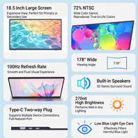 27 Zoll IPS 75Hz Monitor FHD 1920x1080 99% sRGB 178° Weitwinkelansicht Rahmenlos für VGA Eingebaute Lautsprecher Professioneller Desktop-Monitor