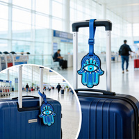 Étiquettes de bagage personnalisées en PVC motif Evil Eye, protection Nazar, étiquettes de voyage en caoutchouc souple pour valise, cadeau de marque, parfaites pour la vente en ligne.