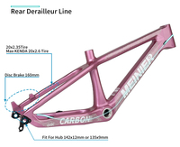 Cadre de vélo en carbone pour enfants, boîtier de pédalier BSA, cadre de VTT pour vélo de 20 pouces