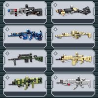 Juego de 8 Piezas de Juguetes Educativos, Arma de Fuego de Asalto M4A1, Pistola de Francotirador Automática, Modelo de Armas, Kit de Bloques de Construcción