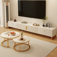 Meuble TV design moderne Meuble TV en bois et table basse Ensemble de luxe pour la maison Meubles de salon