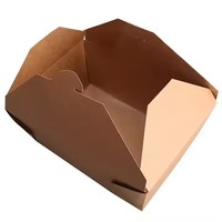 Boîte à lunch jetable en papier kraft à paroi simple, fabriquée à partir de matériaux recyclés, compatible micro-ondes, avec couvercles assortis pour nouilles et salades