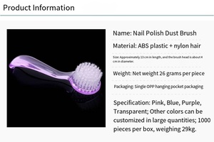 SunelPort Sınır Ötesi Akrilik Saplı Naylon Düz Yuvarlak Başlı Büyük Başlı Yumuşak Kıllı 4 Renkli Tırnak Sanatı Aracı Temizleme Fırçası - Product Image 2