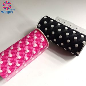 직조 과정 니트 원사 라운드 도트 얇은 명주 그물 롤 원단 원피스 부드러운 100% 폴리 에스테르 나일론 얇은 명주 그물 장식 원피스 발레 스커트 - Product Image 4