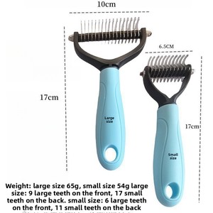 Peine Multifuncional de Doble Cara para Mascotas, Cepillo de Masaje para Perros y Gatos, Fácil de Limpiar, Desenreda y Elimina el Pelo Suelto, Suministros para Mascotas - Product Image 4