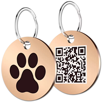 Schlussverkauf individuelles Logo Metall Edelstahl einfarbig QR-Code Katzen-Tags Hund Haustier-ID-Tags