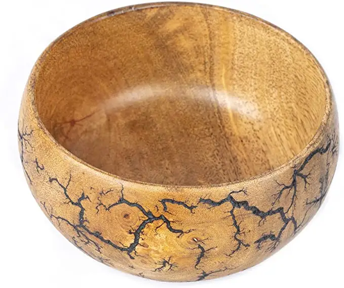 Kunden spezifische echte Holz Candy Bowl Holz frucht hand geschnitzte Wurzel schalen fraktale verbrannte Holz schale