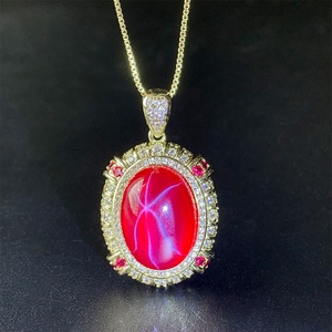 Juego de Joyería de Alta Calidad, Ecológico, Chapado en Oro y Cobre, con Circonita Roja Brillante de 15*20mm, Collar y Anillo Retro para Mujer - Product Image 5