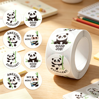 Haoxuan Großhandel Bedruckte Runde Aufkleber-Rollen Wasserfeste Vinyl-Etiketten für Kinder Klassenzimmer Belohnungen Schreibwaren Geschenk Dekoration